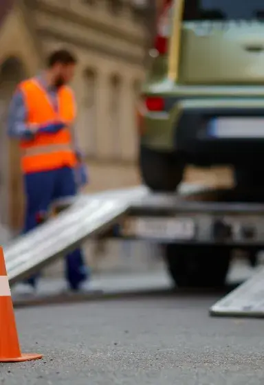 Guincheiro com colete refletivo preparando a plataforma. Imagem ilustrativa.